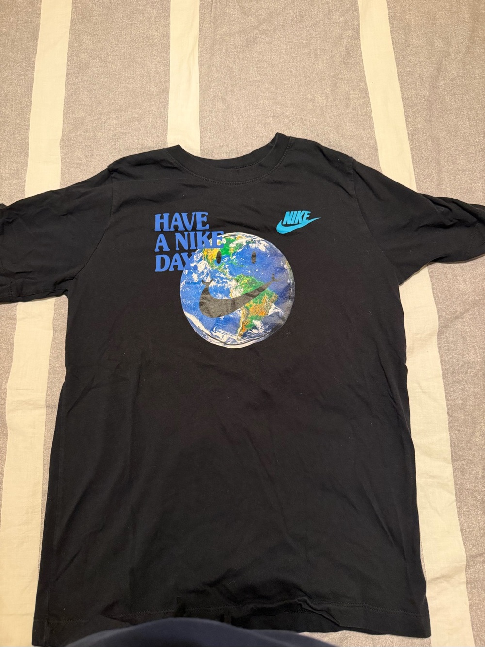 Nike Black Tee with Blue Earth Graphic